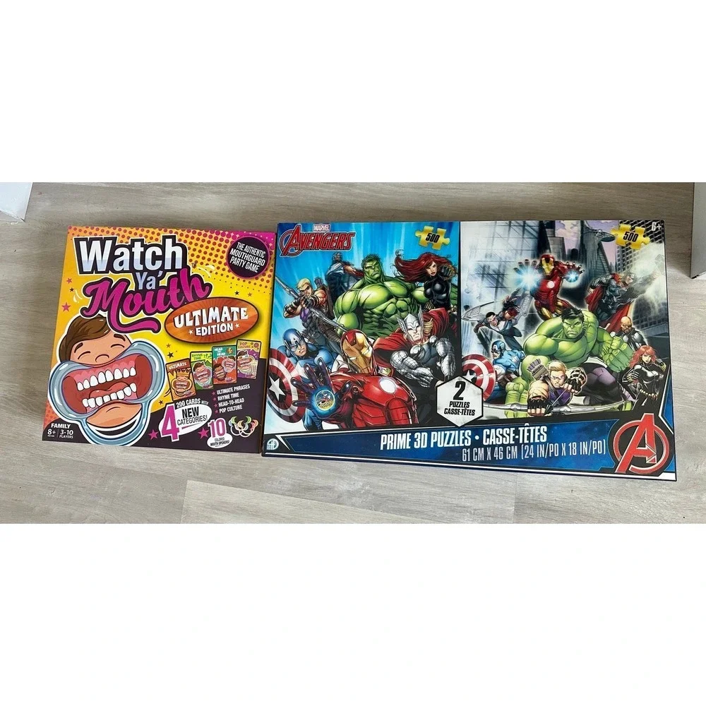 Watch Ya Mouth Ultimate Edition Party Game & Marvel Avengers 2‎ Prime 3D Puzzles